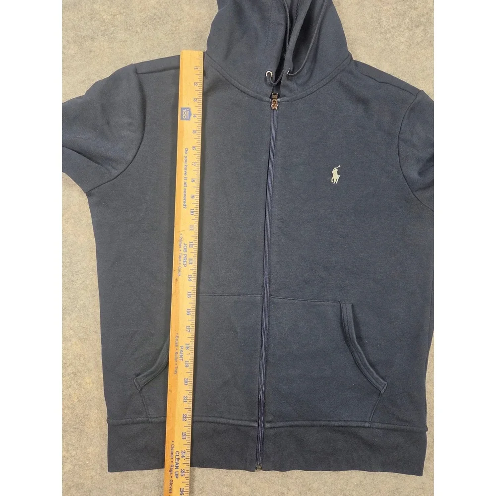 Polo Ralph Lauren Mens Full Zip Hoodie Navy Blue Pony Logo Sweatshirt Jacket